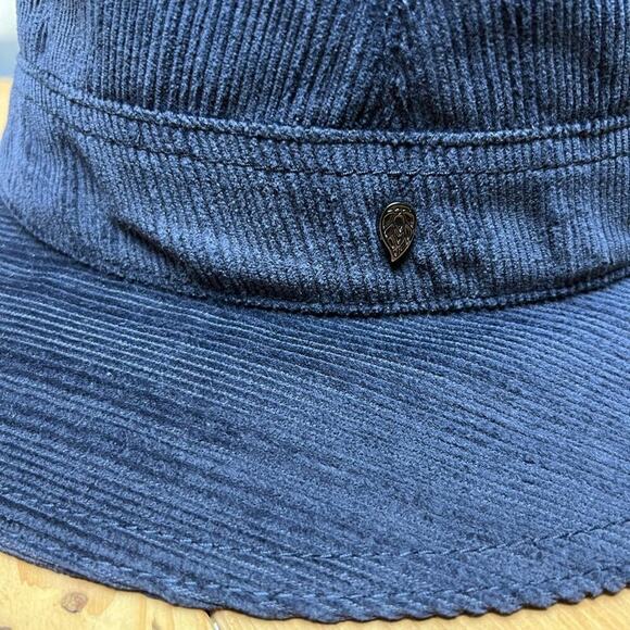 NWT Helen Kaminski Deep Ocean Navy Blue Luther Velvetty Cotton Bucket Hat - Picture 2 of 10